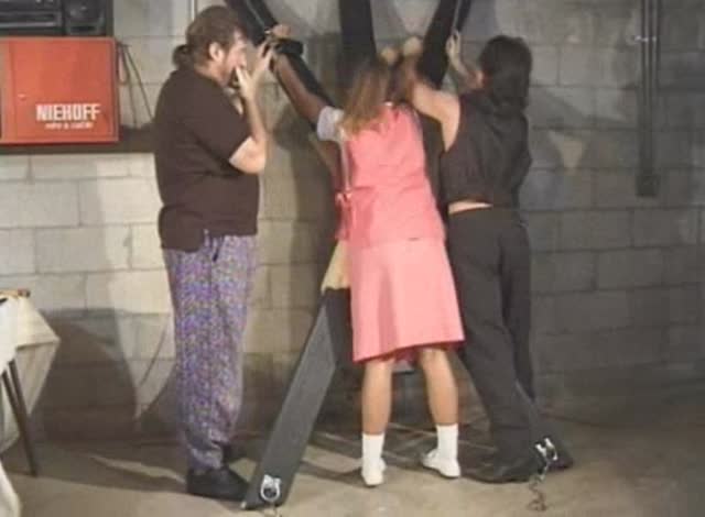 A girl raped in the basement of a store