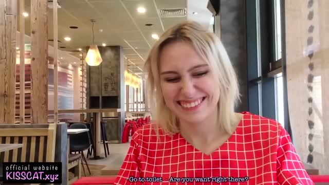 Blowjob and sex in McDonald's restroom