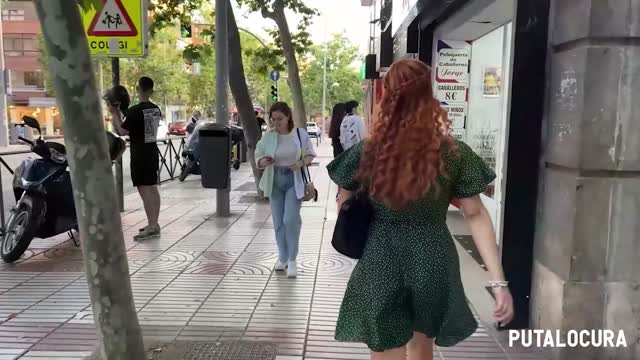 Marina's CumWalk through Madrid